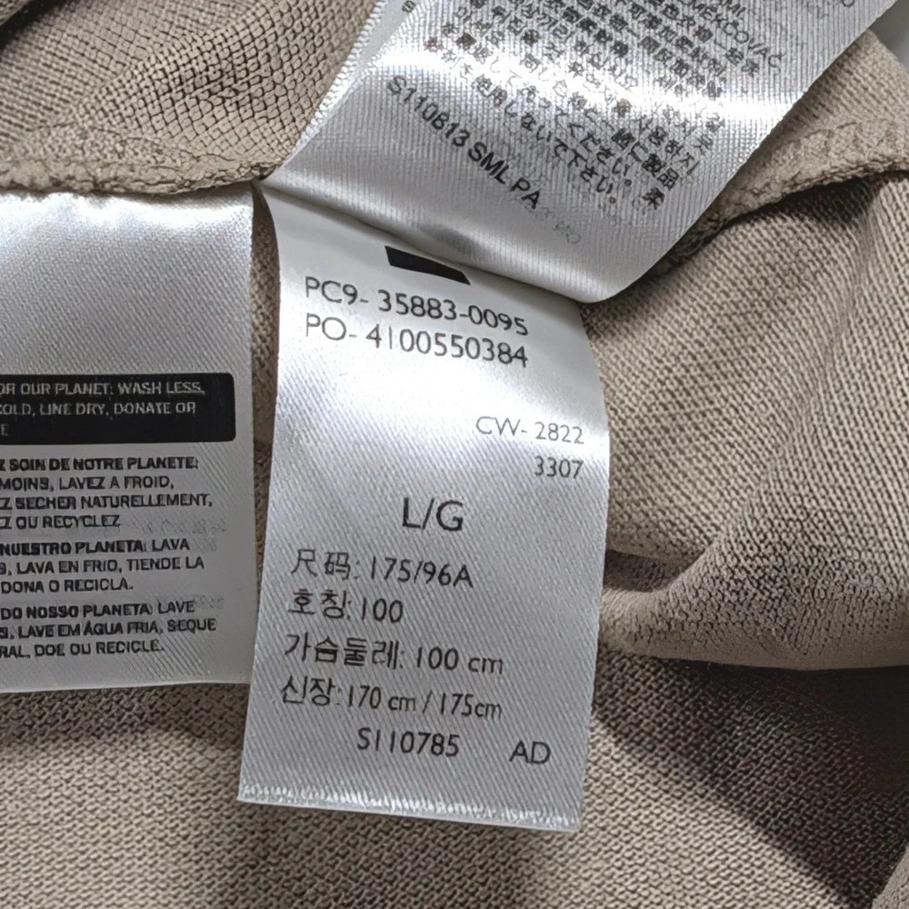 Levi's Mens Short Sleeve Pique Polo Shirt Tan Geometric Cross Pattern Large